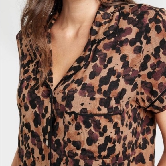 Stars Above Leopard Print Short Pajama Set - Picture 2 of 8